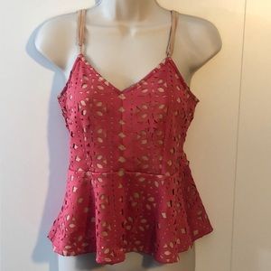BKE Buckle Boutique cutout top, Peplum style w/adj straps. Super cute! Sz. Med